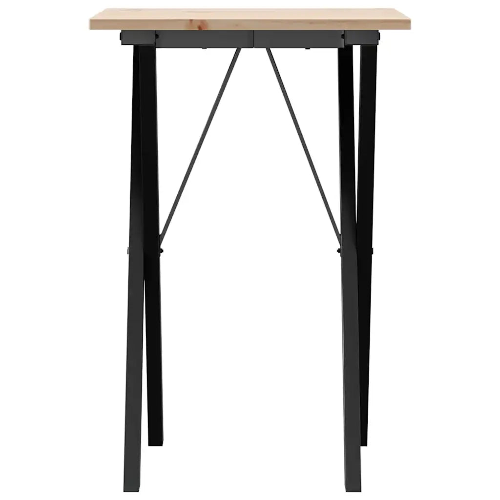 Tavolo da Pranzo Telaio a X 50x50x75 cm Legno Pino e Acciaio