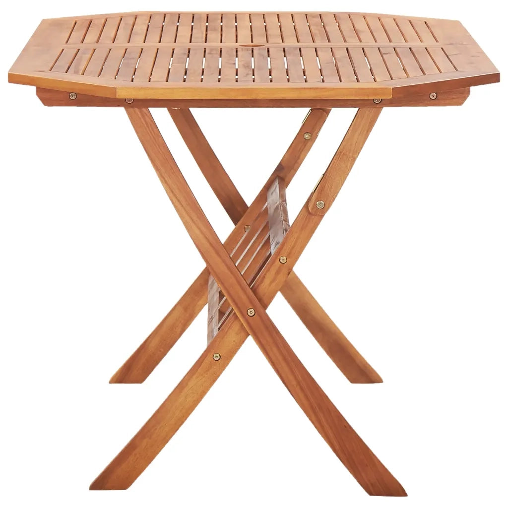 Tavolo da Giardino Pieghevole 135x85x75 cm Massello di Acacia cod mxl 52514
