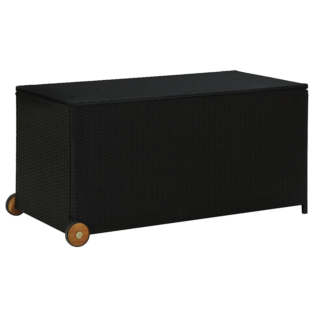 Contenitore da Giardino Nero 120x65x61 cm in Polyrattan 310089