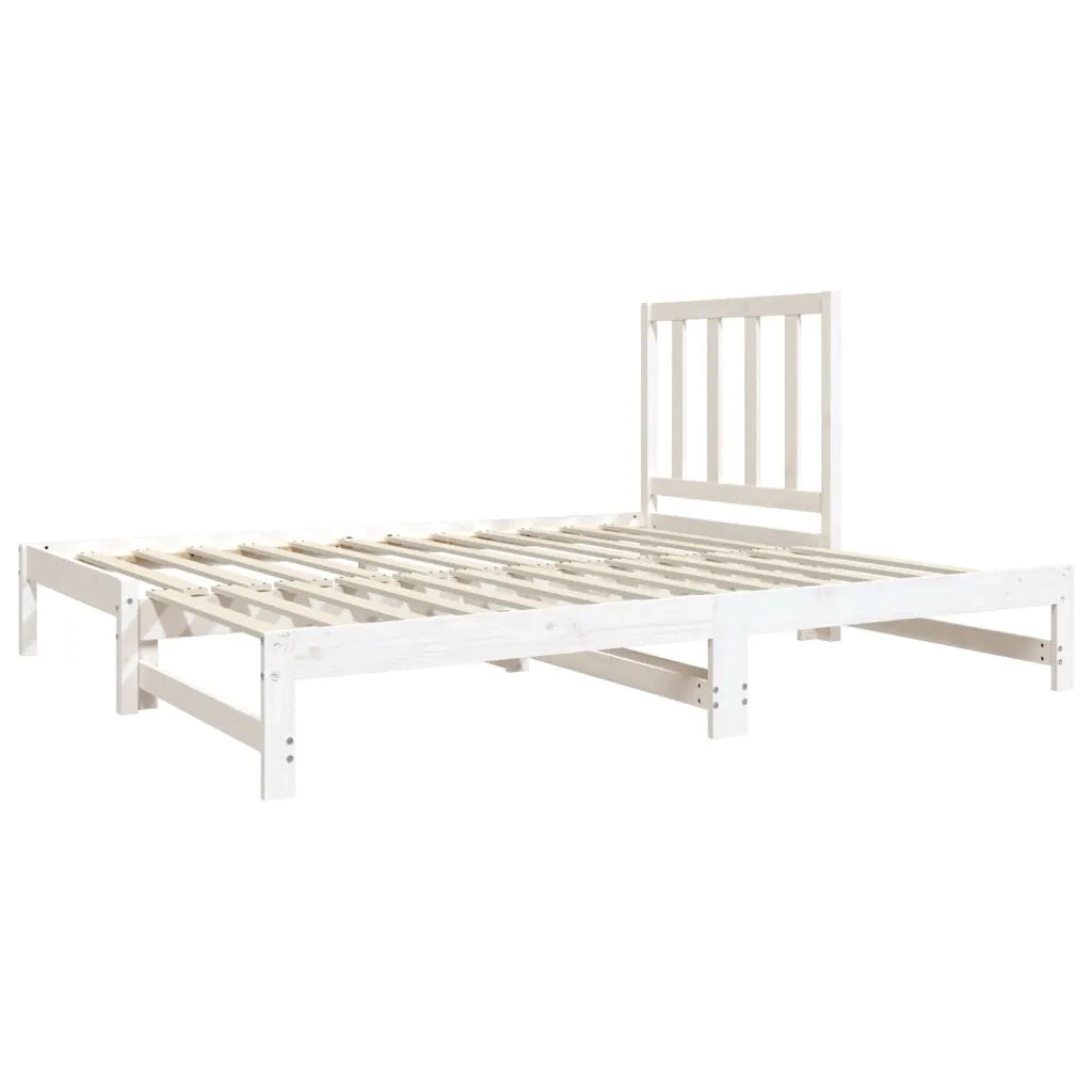 Dormeuse Estraibile Bianca 2x(90x190) cm Legno Massello di Pino 3124753