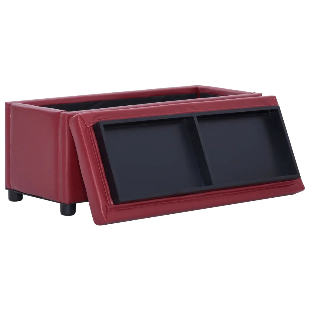 Cassapanca 87,5 cm Rosso Vino in Similpelle 281374