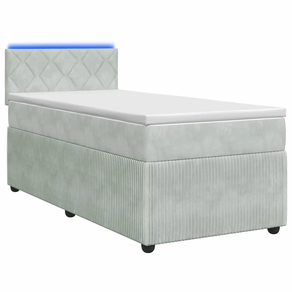 Letto box spring con materasso Grigio Chiaro 80 x 200 cm 3453035