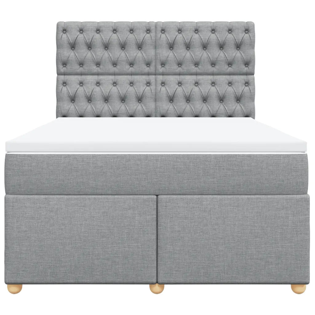 Giroletto a Molle con Materasso Grigio Chiaro 160x200cm Tessuto
