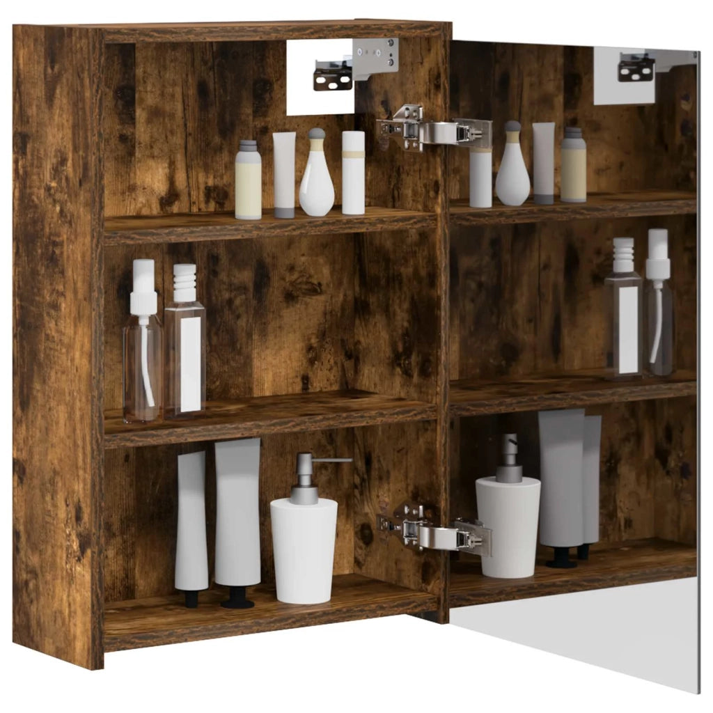 Mobiletto per specchio da bagno Rovere fumé 43 x 16 x 62.5 cm