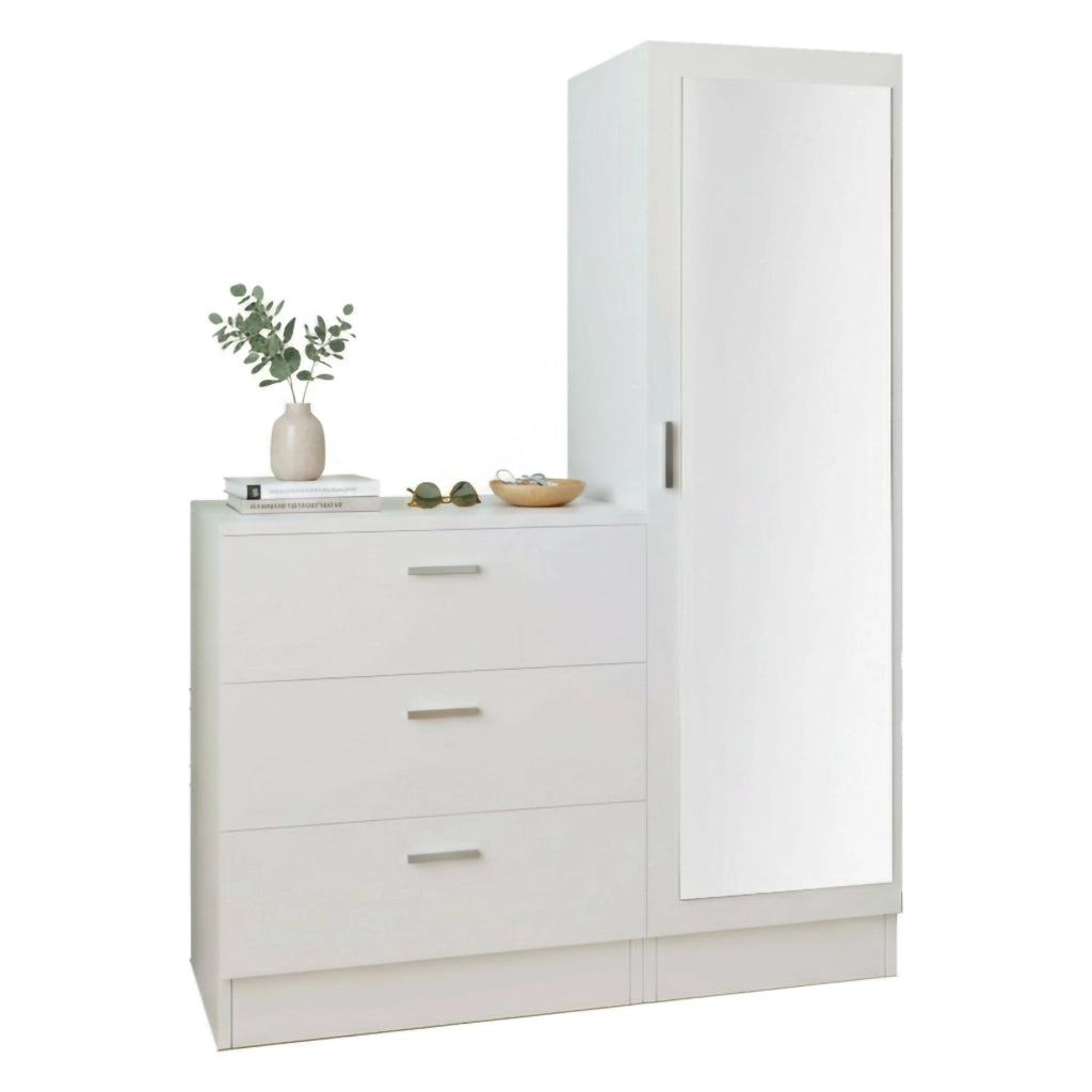 Mobile da ingresso Jaime, Entratina appendiabiti, Composizione per atrio, Consolle portaoggetti multifunzione, 60x47h72 cm, Bianco