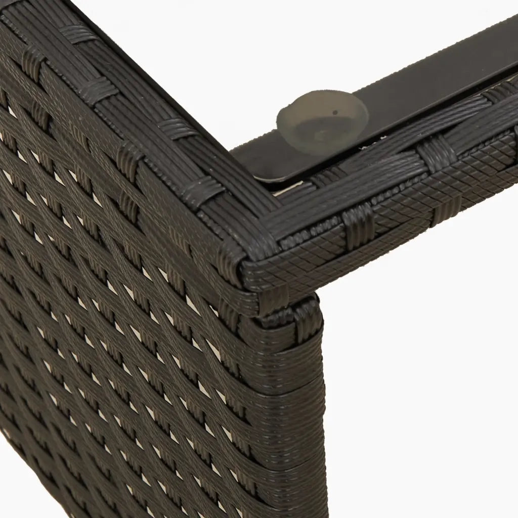 Divano da Giardino con Tavolo e Cuscini a L-Sofa da Giardino-Divano da esterno Nero in Polyrattan 498630