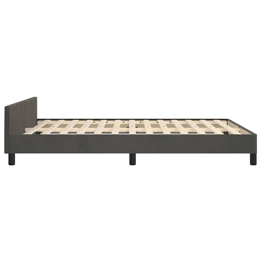 Giroletto senza Materasso Grigio Scuro 140x190 cm Velluto 347568