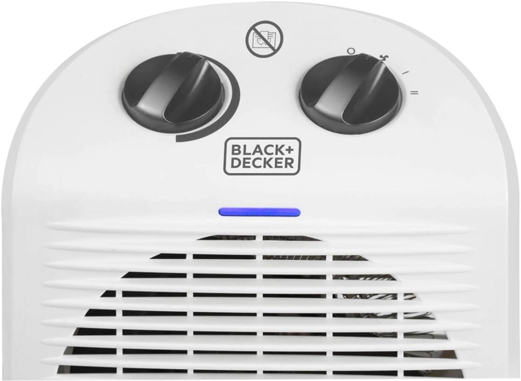 Black + decker bxsh2000e - termoventilatore adatto per bagni. ip21. 2 intensità + ventilatore. 1000w/2000w. compatto. termostato. protezione antisurriscaldamento. sistema antiribaltamento. con maniglia