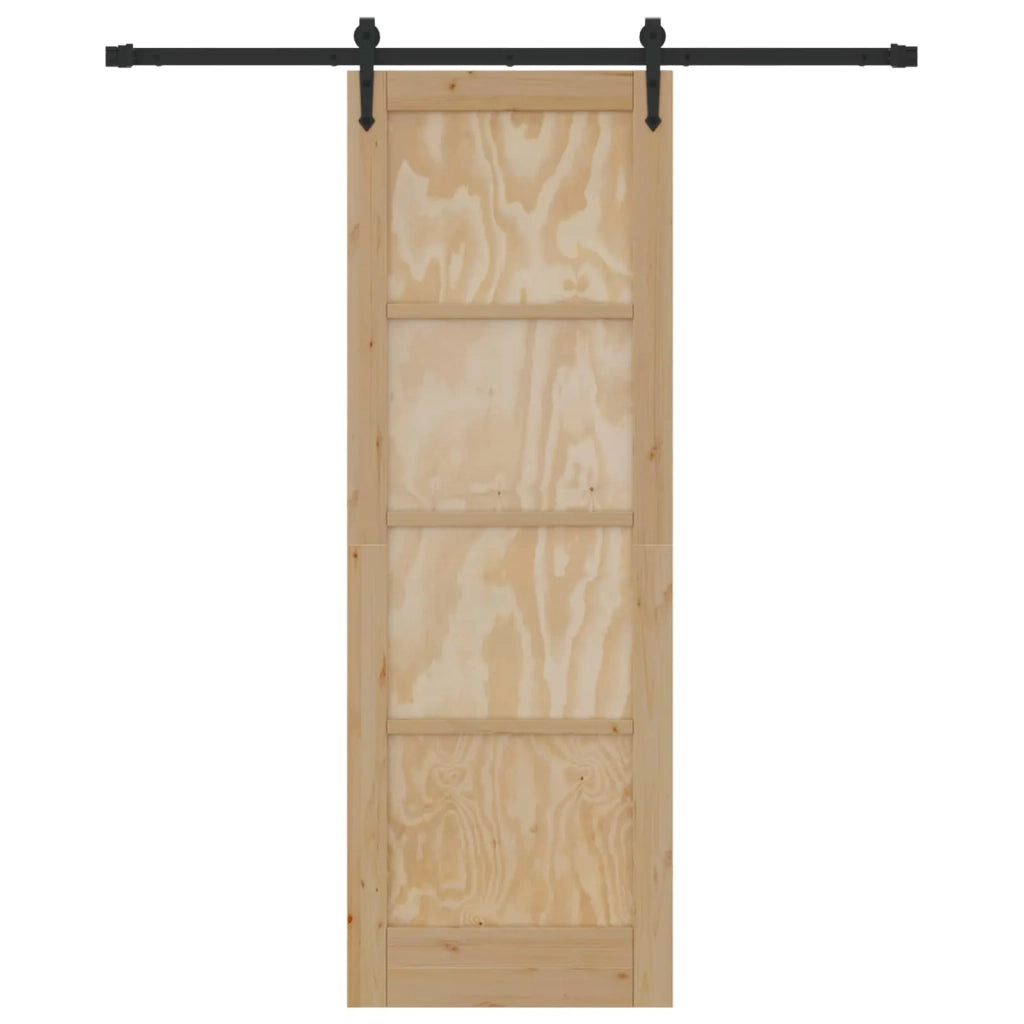 Porta scorrevole ORKDAL Naturale e Nero 73,5 x 211 cm