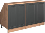 Set di mobili sottotetto Rion, Antracite casa di campagna, 140 cm Set di 2 carcasse armadio profondità 60 cm, adatto per il salvaspazio sotto tetti spioventi