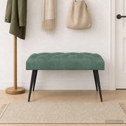 Panchina con bottoni imbottiti Verde Mare 80 x 40 x 46 cm 42038568