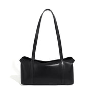 Borsa tote da donna in vera pelle morbida, nera