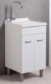 Mobile Lavatoio in ABS 50x50x88 cm 2 Ante Ambrosini Doris Bianco Opaco