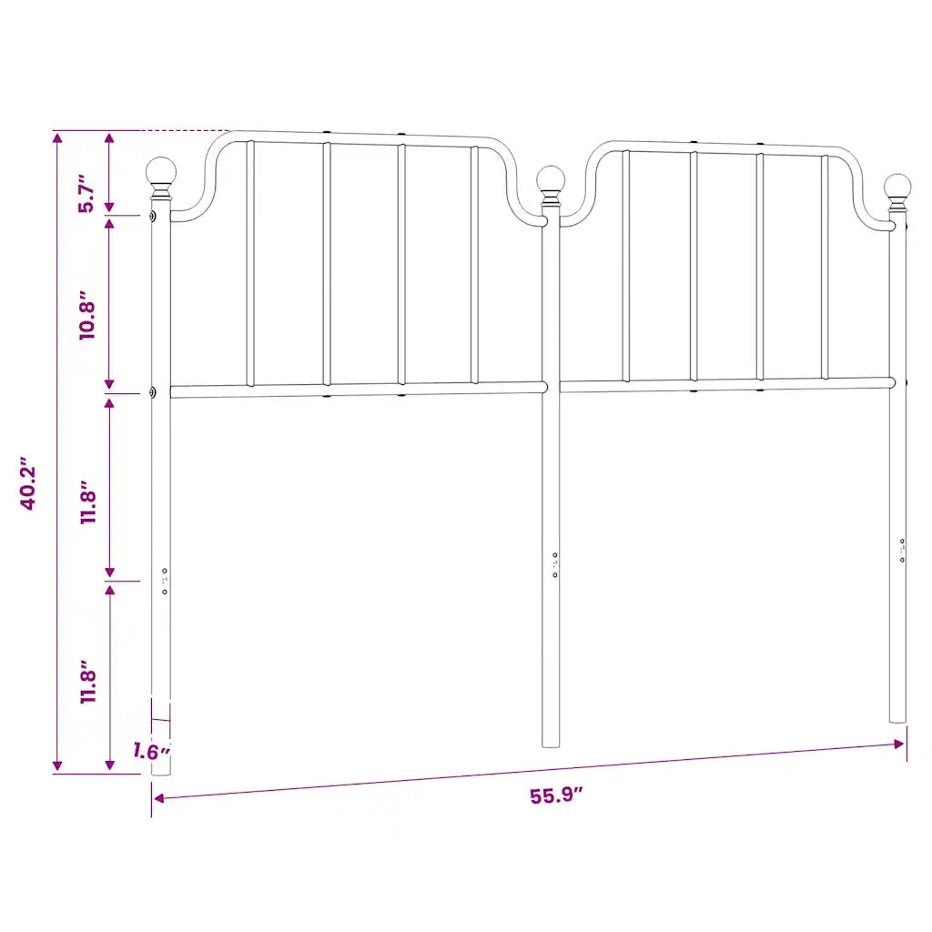 Testiera di Ricambio in Metallo Bianco 135 cm 373968