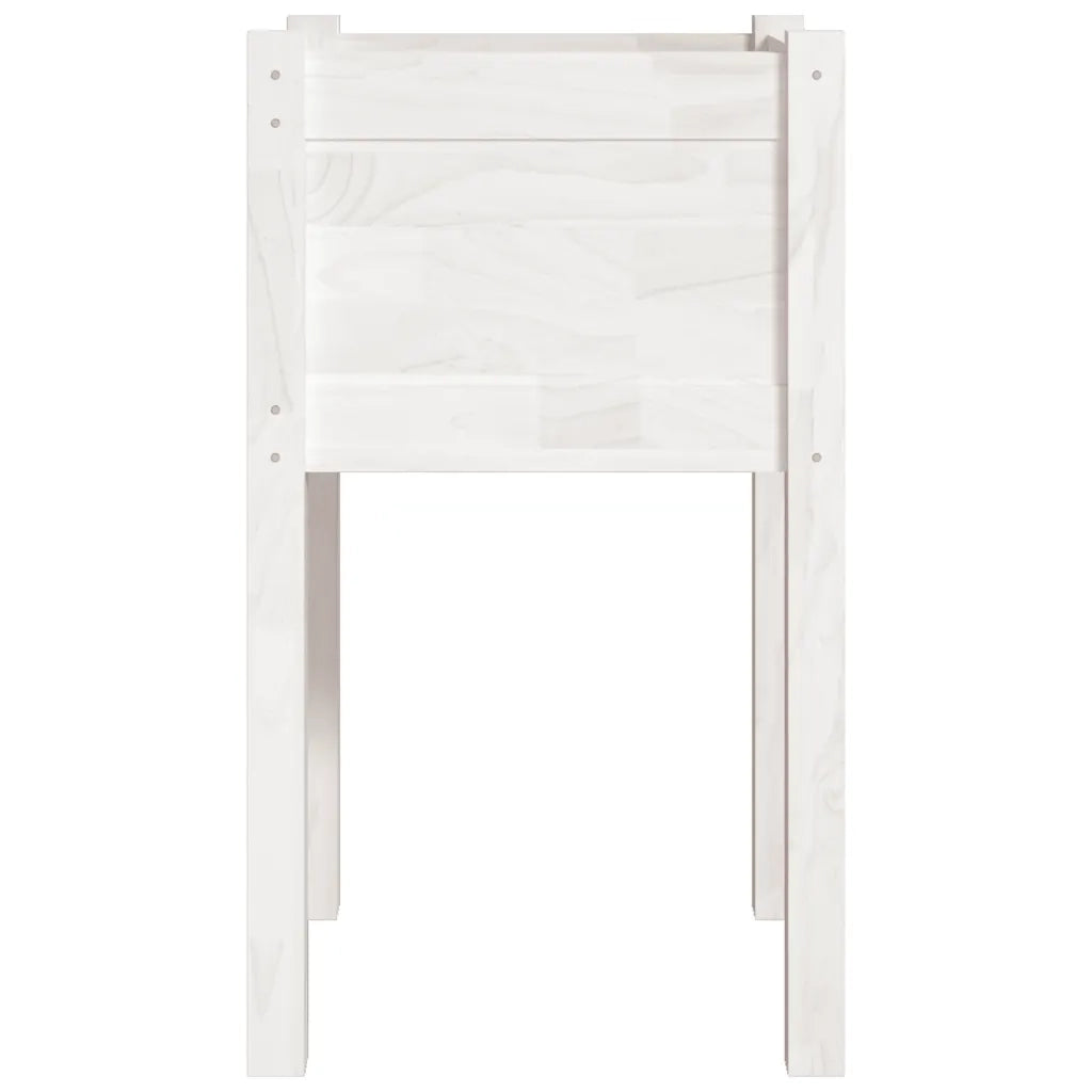 Fioriera da Giardino Bianca 40x40x70 cm Legno Massello di Pino 810791