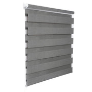 Tenda a rullo zebrata giorno e notte per finestre trasparenti o oscuranti effetto legno 70x150cm grigio 19_0000812