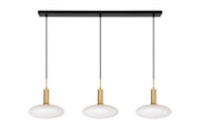 Lampada a sospensione Singala 3xE27 vetro bianco oro