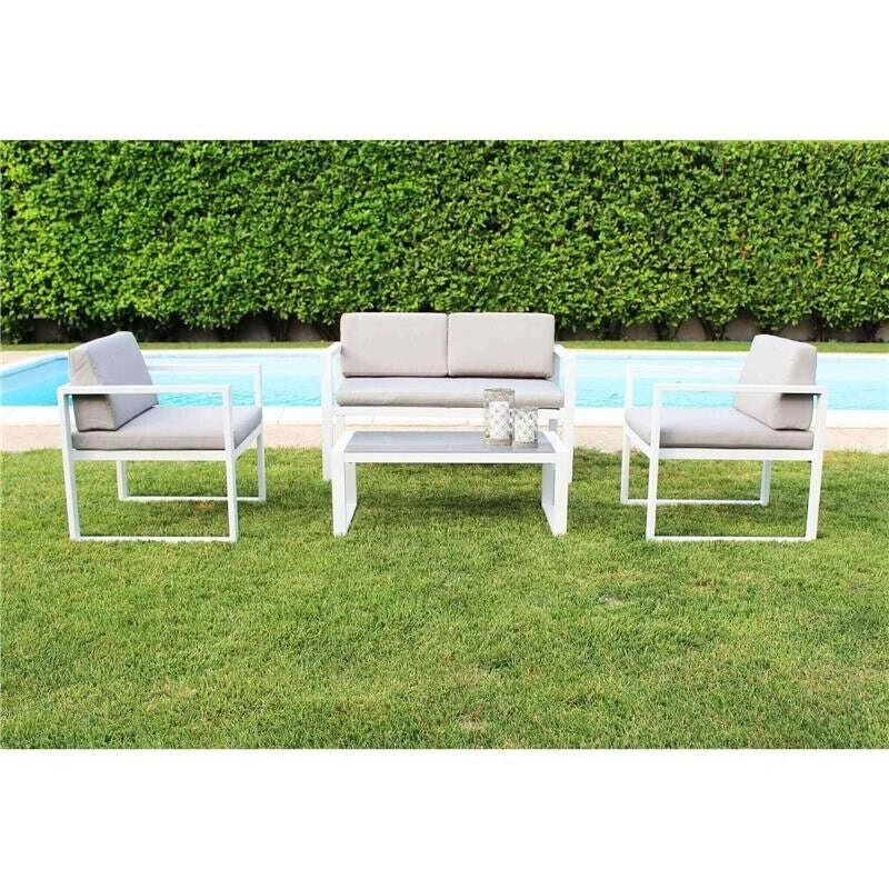 SALOTTO FORMENTERA IN ALLUMINIO VERNICIATO BIANCO