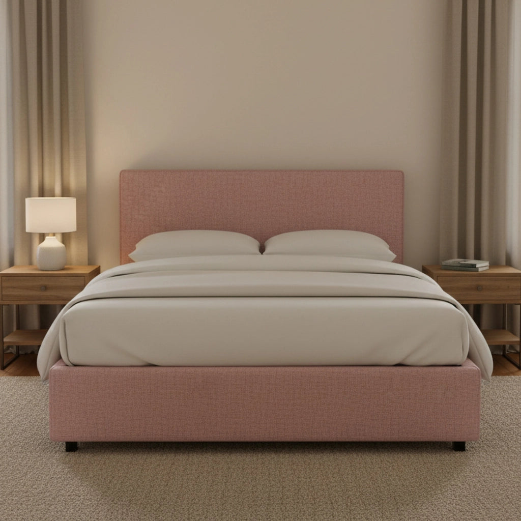 Redditch, Letto Piazza e Mezza Sfoderabile Made in Italy, Rosa