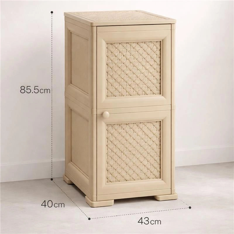 MOBILE 2 MODULI ANGORA 40X43X85,5 CM CON ANTE TRAFORATE – SOLUZIONE SALVASPAZIO PER ORGANIZZAZIONE CASA E ZONA LIVING