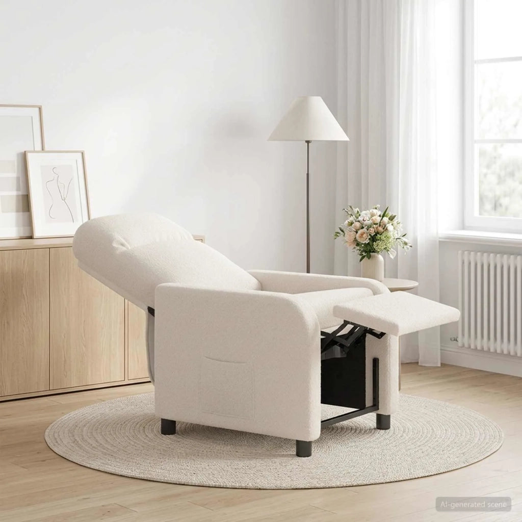 Divano Sedia-Poltrona reclinabile Crema Boucl¨¦