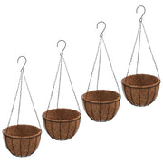 Set di 4 fioriere sospese moderne in acciaio nero 40 x 63 cm design elegante per uso interno ed esterno 02_0046616