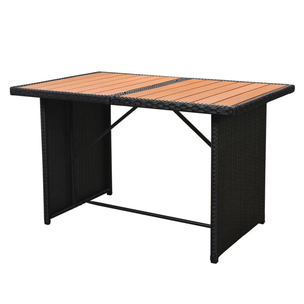 Set Divani da Giardino 7 pz con Cuscini in Polyrattan Nero cod mxl 35067