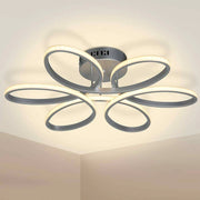 Trade Shop - Lampadario Plafoniera 48w Luce Bianco Caldo 3000k 2580lm Design Fiore Moderno -