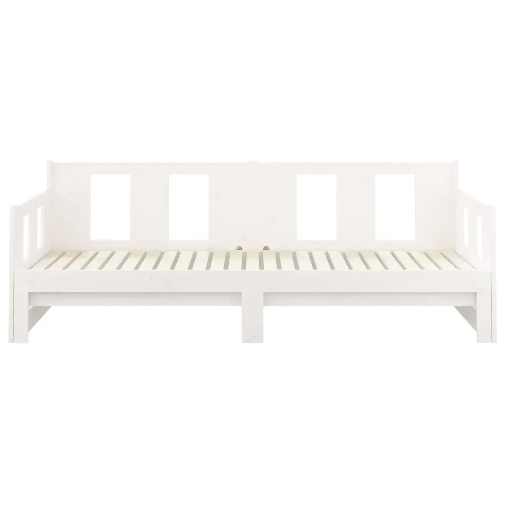 Dormeuse Estraibile Bianca Legno Massello di Pino 2x(90x190) cm 820293