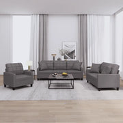 Set di Divani 3 pz con Cuscini Grigio in Similpellecod mxl 107059