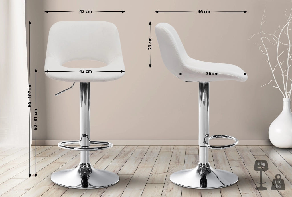 Barhocker Camden Samt chrom