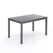 Tavolo allungabile in vetro temprato grigio cm. H.75xL.140xP.80