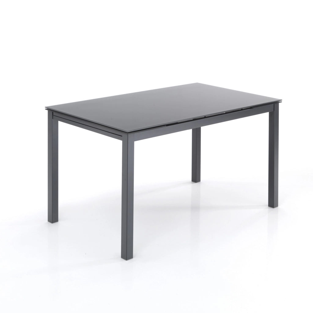 Tavolo allungabile in vetro temprato grigio cm. H.75xL.140xP.80