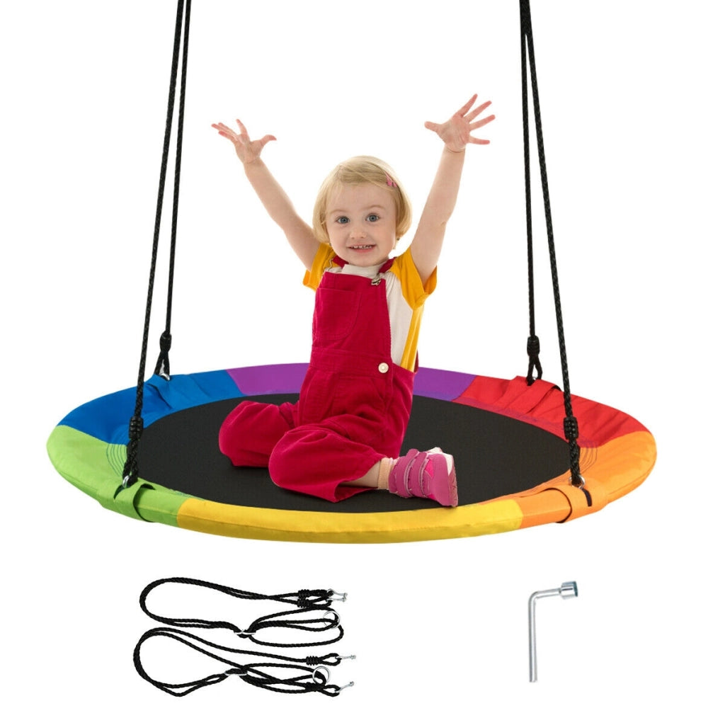 Altalena a nido per bambini in tessuto da giardino Nido Altalena 100CM 150KG Colorato-Altalene e dondoli