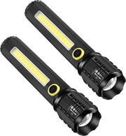 Lanterna LED portatile potente ricaricabile IP67 impermeabile regolabile-zoomabile 3 modalità USB lampade da tasca per officina campeggio