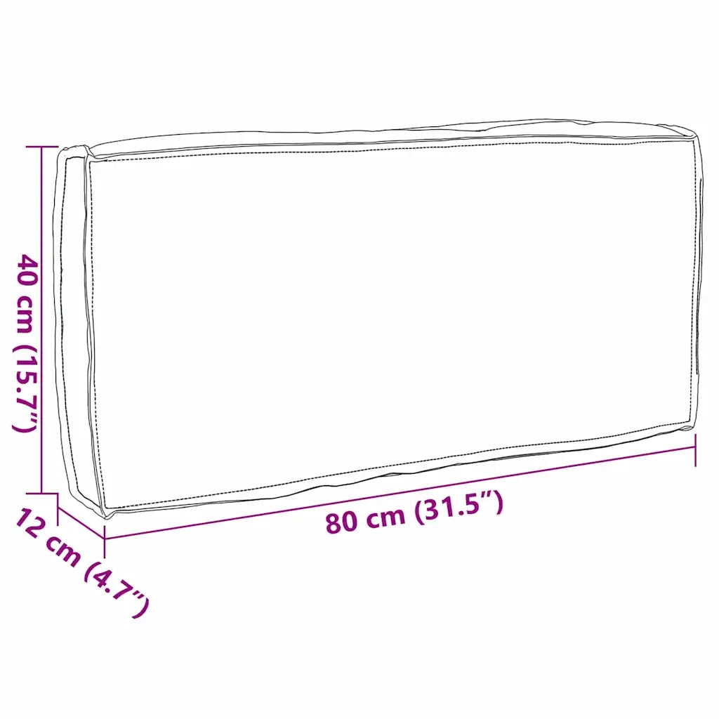 Cuscino Nero 80 x 40 x 12 cm Tessuto Oxford 42001532