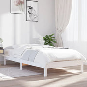 Giroletto-Struttura Letto Bianco 90x200 cm in Legno Massello di Pino