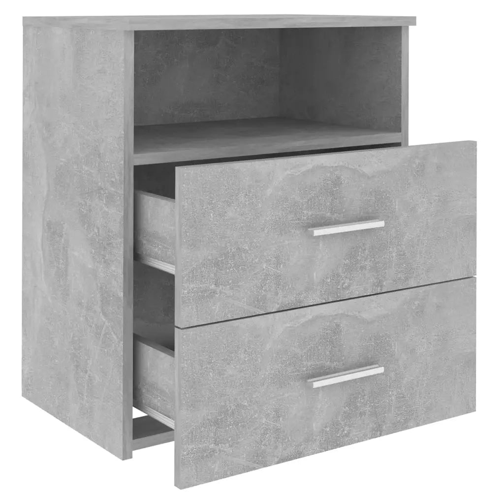 Comodino | Armadio da Notte | Mobiletto da notte Grigio Cemento 50x32x60 cm