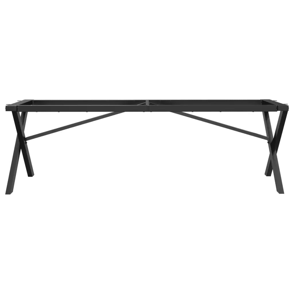 Gambe per tavolino da caffè a forma di X nere 140 x 30 x 43 cm robuste e stabili stile industriale acciaio 02_0047239