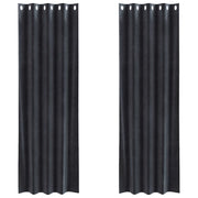 Tende Oscuranti | Tende Blackout 2 pz Grigio scuro 140 x 260 cm Velluto