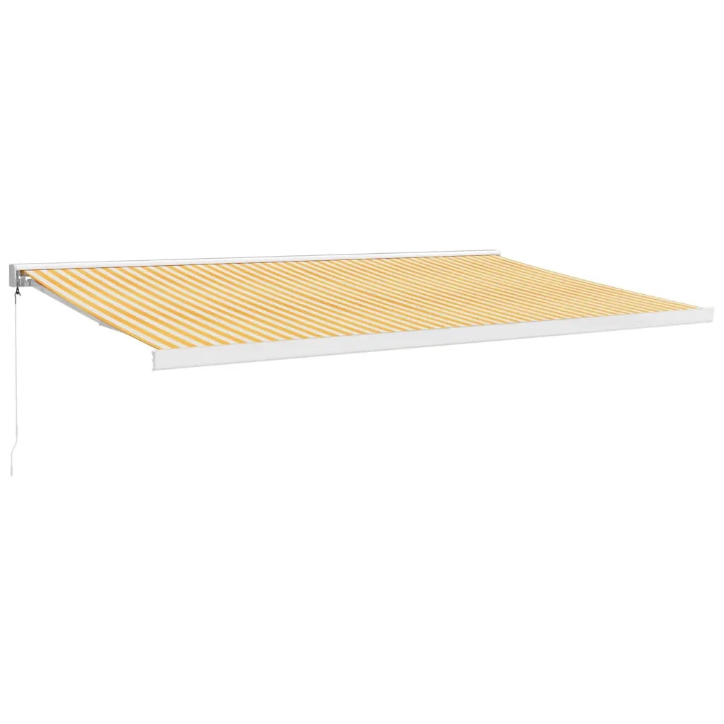Tenda Sole Retrattile Gialla e Bianca 5x3 m Tessuto e Alluminio 3154535