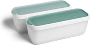 Set di 2 contenitori per ghiaccio 1 l, contenitori di conservazione, scatole per freezer, contenitori per ghiaccio, BPA-free in qualità alimentare