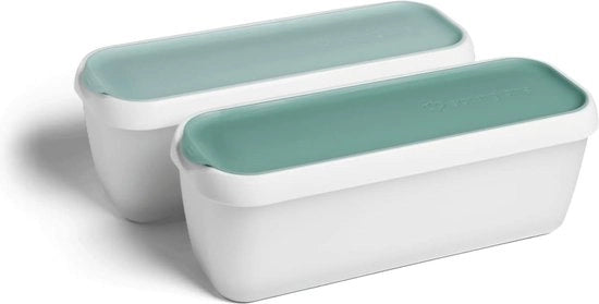 Set di 2 contenitori per ghiaccio 1 l, contenitori di conservazione, scatole per freezer, contenitori per ghiaccio, BPA-free in qualità alimentare