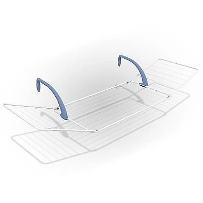 Gimi BREZZA 200 Stendibiancheria da Balcone Acciaio e Resina 18 mt di Stenditura 178x55x28 cm colore Blu Bianco