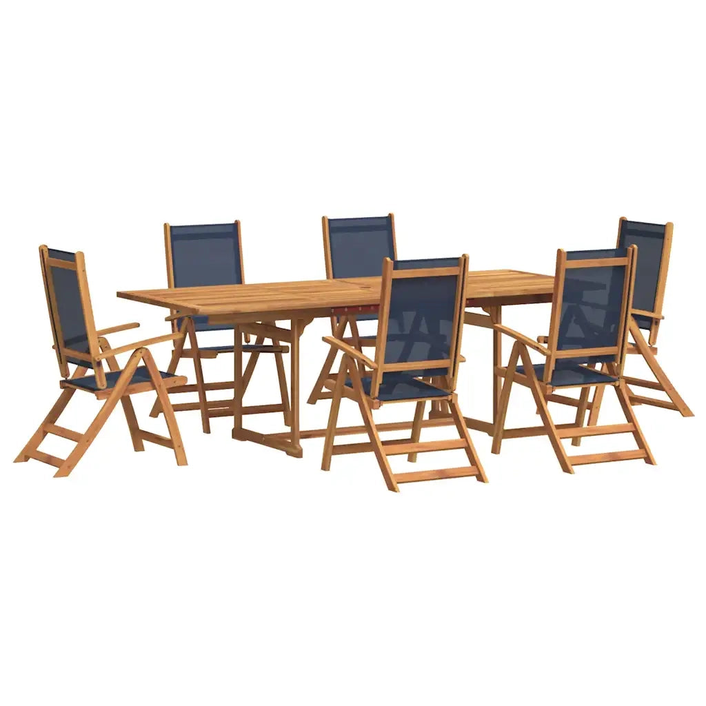 Set Pranzo da Giardino 7pz Legno Massello di Acacia e Textilene 3279306