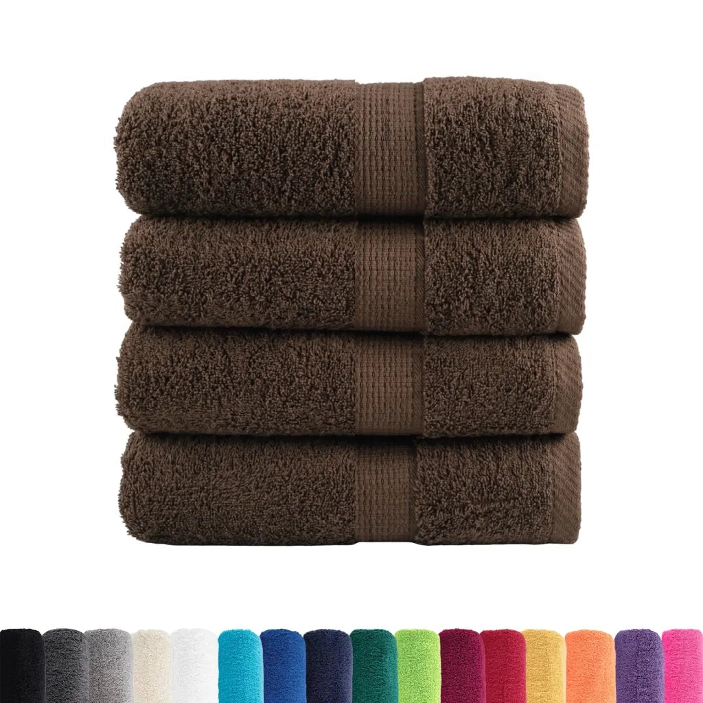 Asciugamani per ospiti Premium SOLUND 4 pz Marrone 30x50 cm 600 g/m² 137231