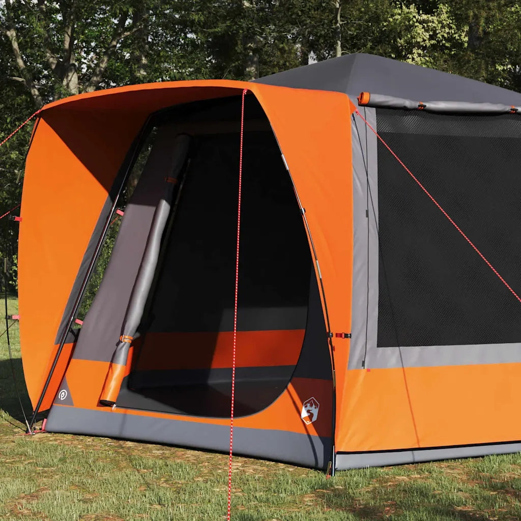 Tenda da campeggio-Tenda per Escursionismo Grigio e arancione 420 x 420 x 227 cm