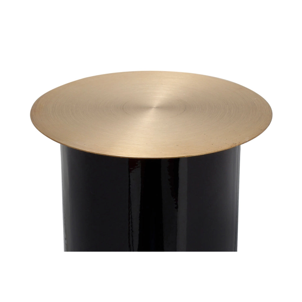 Candeliere da terra Art Deco in ferro nero e oro