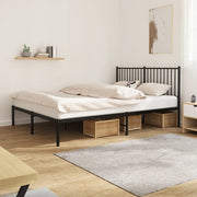 Giroletto con Testiera-Struttura Letto con testiera in Metallo Nero 160x200 cm 930745