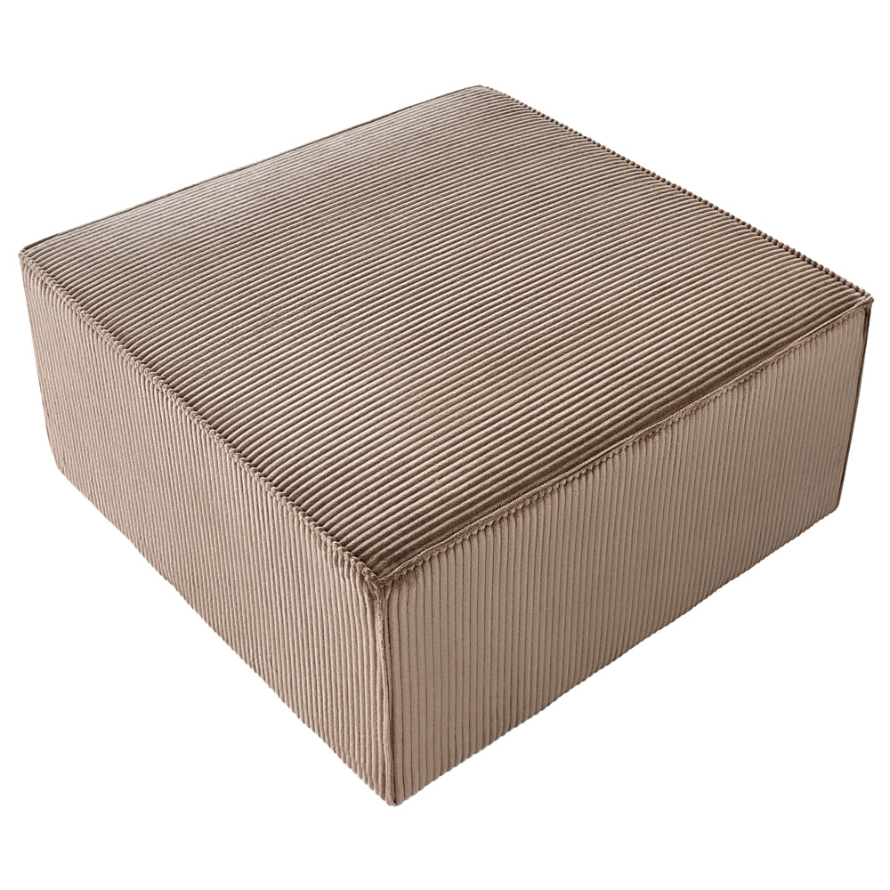 Ottomana Poggiapiedi Rettangolare in Velluto Colore beige sabbia dal design moderno